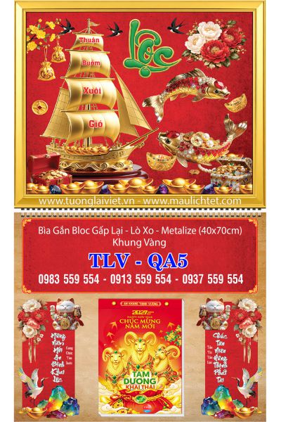 Bìa lịch gập lò xo Thuận Buồm Xuôi Gió
