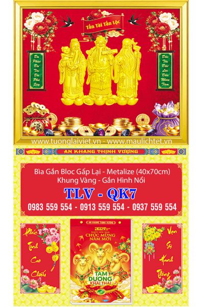 Bìa lịch khung gập Phúc Lộc Thọ