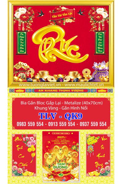 Bìa lịch khung gập Tết An Khang