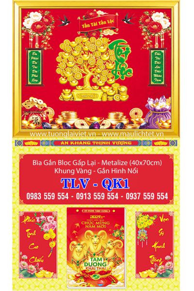 Bìa lịch gập khung gập Xuân Phát Tài