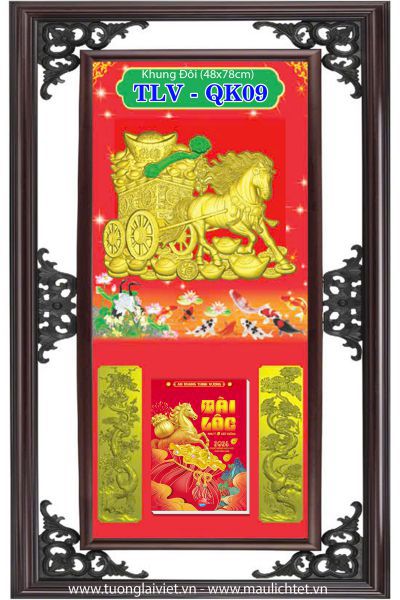 Bìa lịch khung nhựa Khai Xuân Khởi Lộc