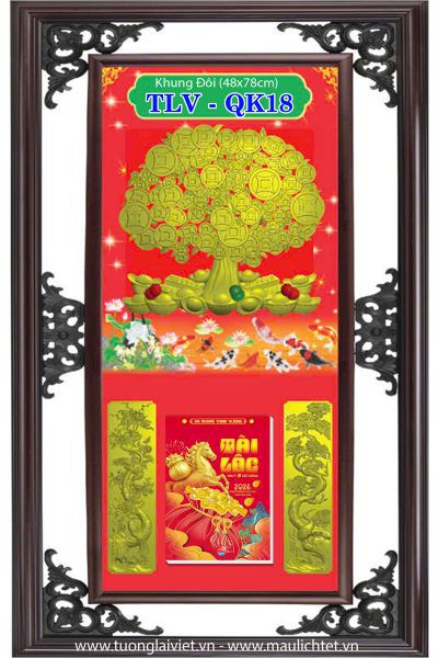 Bìa lịch khung nhựa Lộc Kim Tiền