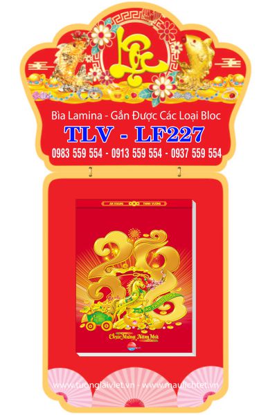 Bìa lịch tết laminate Chữ Lộc