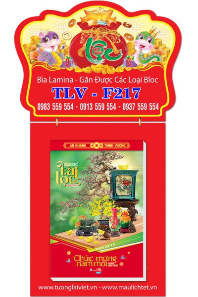 Bìa lịch tết laminate Lộc Túi Vàng