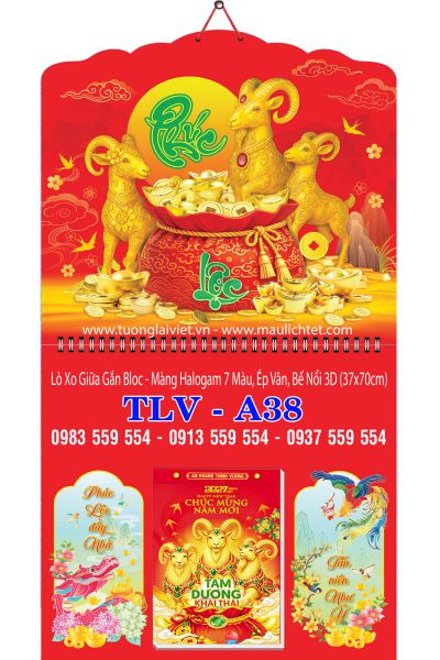 Bìa lịch tết lò xo Con Giáp Tài Lộc