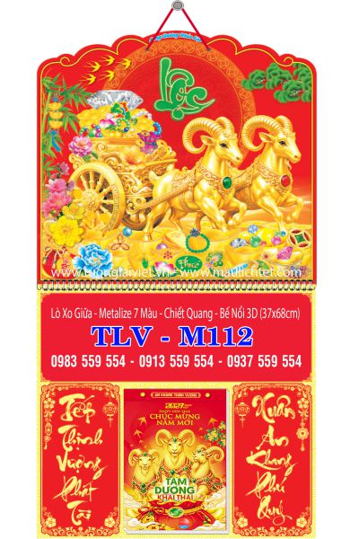 Bìa lịch tết lò xo Lộc Khai Xuân