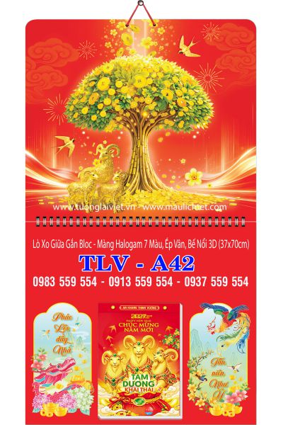 Bìa lịch tết lò xo Lộc Kim Tiền