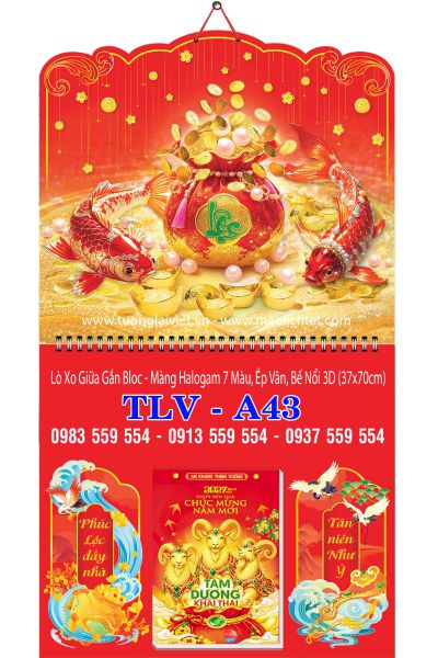 Bìa lịch tết lò xo Lộc Túi Vàng