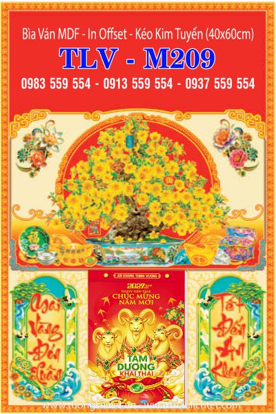 Bìa lịch treo bloc Mai Xuân