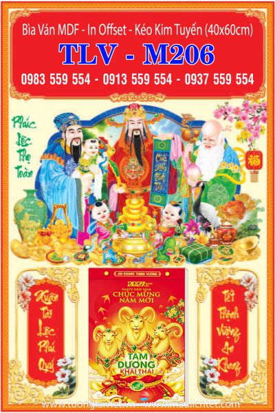 Bìa lịch treo bloc Phước Lộc Thọ