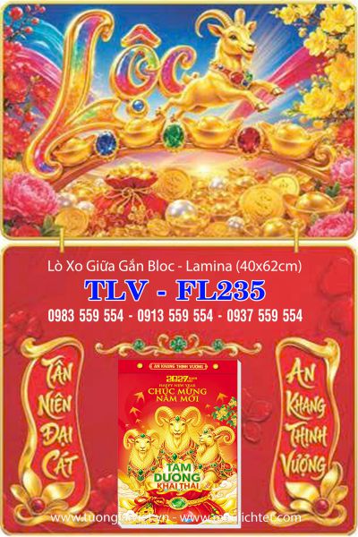 lịch gập laminate Xuân Khởi Lộc