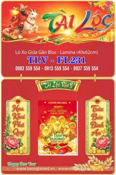 lịch gập laminate Xuân Tài Lộc